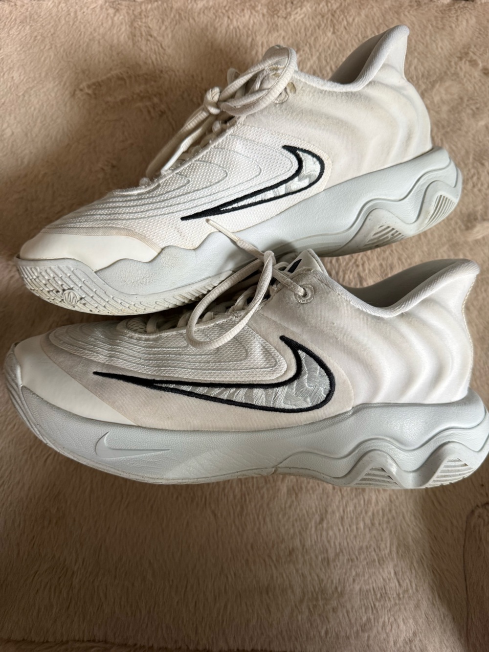 Nike White and Black Swoosh Low-Top Sneakers